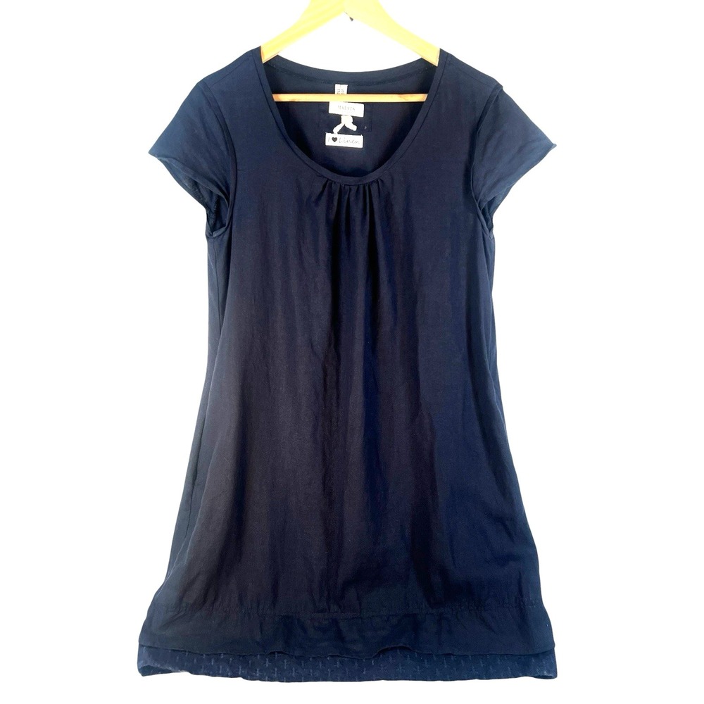 Malvin I Love Linen Women's Size 10/L Blue Shift Dress Pockets Cap Sleeve - Picture 2 of 5